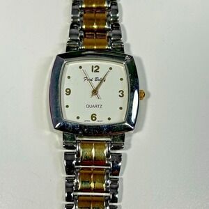 Fred Bell Women's Two-Tone Quartz Watch Square Case Japan Movt Stainless Back